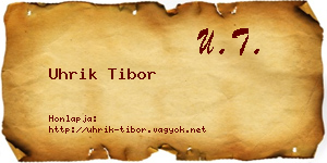 Uhrik Tibor névjegykártya